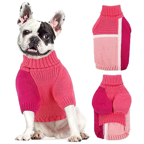 MORVIGIVE Strickpullover für Hunde Katzen, Dicker Rollkragenpullover Hundepullover, Katzenwelpenpullover für kaltes Wetter, warmer Haustier-Pullover, Sweatshirt, Nähte, Strickwaren für kleine, von MORVIGIVE