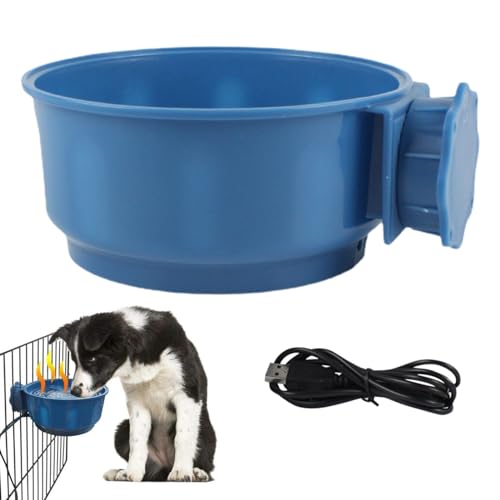 Beheizter Hundenapf, 600 ml, USB, 10 W, Wassernapf für Hunde, blauer Wassernapf für kaltes Wetter, platzsparender Futternapf für Hühner, Enten, Papageien von MOTHAF