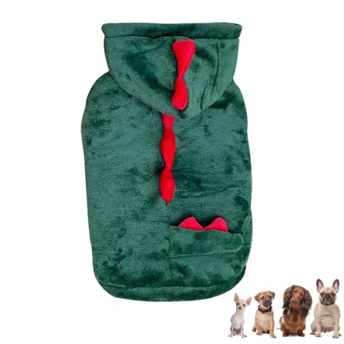 Haustier-Dinosaurier-Kostüm, Halloween-Hundekostüm, Jackenmantel, Haustierkleidung, lustiges Kostüm für Weihnachten, weiche Dinosaurier-Kapuzenpullover für Katzen und Hunde, Haustierkleidung, lustiges von MOTHAF