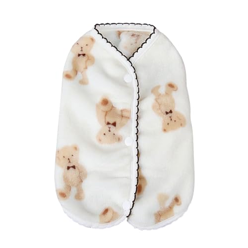 MOTHAF Hunde-Winterweste | Winter warme süße Haustierpullover Flanell-Hundeweste | Wende-Hundejacke, warme Haustierkleidung mit Bären-Aufdruck für kleine, mittelgroße und große Hunde von MOTHAF