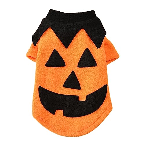 MOTHAF Hundekostüm Kürbis, Lustiger Welpen-Hoodie-Haustiermantel, Welpen-Kapuzenpullover, Haustiermantel, Halloween-Kleidung, bequemes, atmungsaktives, weiches Tier-Overall-Outfit, von MOTHAF