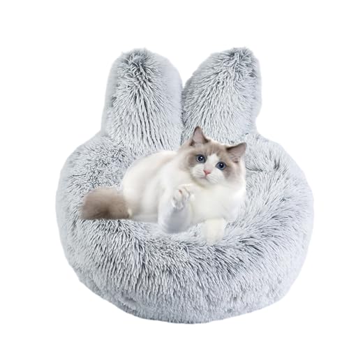 MOTHAF Plüsch-Katzenbett, rutschfestes Katzenohren-Design, waschbares Katzenversteck, weiches Haustier-gemütlich, bequemes Hundehöhlenbett für Haustiere, Indoor-Katzen, kleine Hunde von MOTHAF