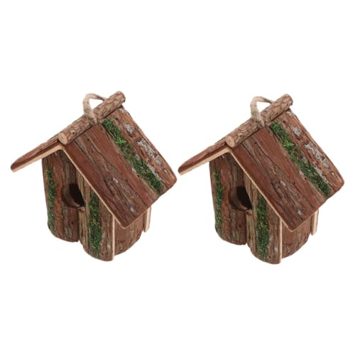 MOTHNUR 2 Stück Hängendes Vogelhaus aus Holz im Landhausstil Dekoratives Nistkasten für Garten Balkon Terrasse Naturinspiriertes Design Einfache Anbringung Fördert Vogelnistplätze und MOTHNUR 2 Stück Hängendes Vogelhaus aus Holz im Landhausstil Dekoratives Nistkasten für Garten Balkon Terrasse Naturinspiriertes Design Einfache Anbringung Fördert Vogelnistplätze und von MOTHNUR