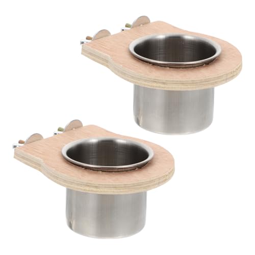 MOTHNUR 2 Stück Teiliges Papageien Edelstahl Futter und Wassernapf mit Holzhalterung Stabiles Großes Fassungsvermögen Geeignet für Vogelkäfige und Verschiedene Vogelarten Wie MOTHNUR 2 Stück Teiliges Papageien Edelstahl Futter und Wassernapf mit Holzhalterung Stabiles Großes Fassungsvermögen Geeignet für Vogelkäfige und Verschiedene Vogelarten Wie von MOTHNUR