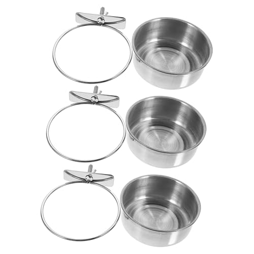 MOTHNUR 3 Stück Edelstahl Papageien Futter und Wassernapf Teiliges Wiederverwendbar Robust für Vogelkäfig Geeignet Einfach zu Reinigen Ergonomisch für Wellensittiche und MOTHNUR 3 Stück Edelstahl Papageien Futter und Wassernapf Teiliges Wiederverwendbar Robust für Vogelkäfig Geeignet Einfach zu Reinigen Ergonomisch für Wellensittiche und von MOTHNUR