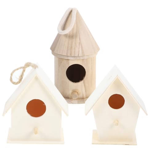 MOTHNUR 3 Teiliges DIY Holz Vogelnest mit Breitem Eingang Dekoratives Hängendes Vogelhaus aus Langlebigem Holz Dicker Aufhängeschnur für Kleine Gartenvögel und Kreative Garten Deko MOTHNUR 3 Teiliges DIY Holz Vogelnest mit Breitem Eingang Dekoratives Hängendes Vogelhaus aus Langlebigem Holz Dicker Aufhängeschnur für Kleine Gartenvögel und Kreative Garten Deko von MOTHNUR