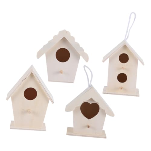 MOTHNUR 4 Stück Teiliges DIY Holz vogelhaus mit Verschiedenen Nestformen Natürliche Holzfarbe Dekoratives Vogelhäuschen für Garten Wand und Innenbereich Langlebige Holzdeko für Heim MOTHNUR 4 Stück Teiliges DIY Holz vogelhaus mit Verschiedenen Nestformen Natürliche Holzfarbe Dekoratives Vogelhäuschen für Garten Wand und Innenbereich Langlebige Holzdeko für Heim von MOTHNUR