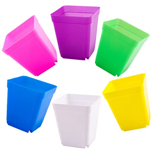 MOTHNUR 48st Desktop Kleiner Blumentopf Mini-töpfe Saftig Künstlich Terrasse Container System Für Zimmerpflanzen Indoor-Garten-kit Anlage Im Freien Untertasse Plastik Colorful von MOTHNUR