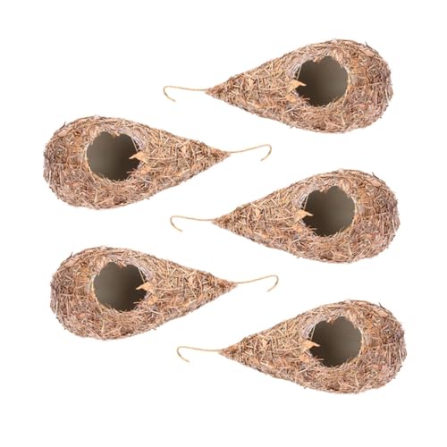 MOTHNUR 5 Stück Hängendes Vogelhaus aus Stroh Naturnahes Nistnest Robust und Wetterfest Dekoration für Garten Balkon und Zuhause Geeignet für Vögel und Kleine Tiere MOTHNUR 5 Stück Hängendes Vogelhaus aus Stroh Naturnahes Nistnest Robust und Wetterfest Dekoration für Garten Balkon und Zuhause Geeignet für Vögel und Kleine Tiere von MOTHNUR