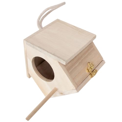 MOTHNUR Holz Vogelhaus Nistkasten zum Aufhängen Wetterfestes Outdoor Vogelhaus mit Stabilem Boden Geeignet für Papageien Wellensittiche Dekoratives Garten Vogelhäuschen Ruhehaus MOTHNUR Holz Vogelhaus Nistkasten zum Aufhängen Wetterfestes Outdoor Vogelhaus mit Stabilem Boden Geeignet für Papageien Wellensittiche Dekoratives Garten Vogelhäuschen Ruhehaus von MOTHNUR