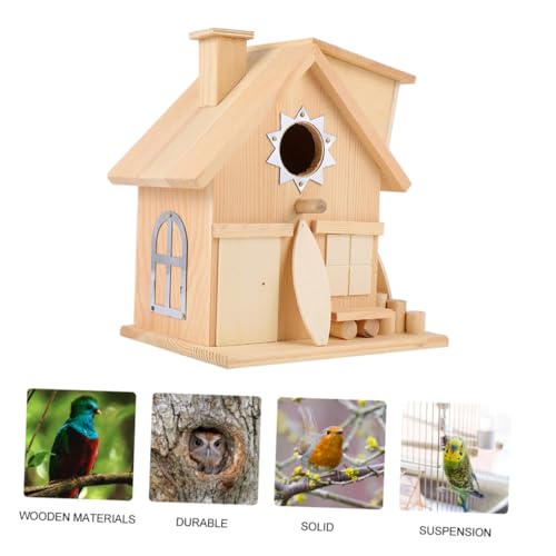 MOTHNUR Kleines Holz Vogelhaus zum Aufhängen Wetterfest mit Sitzstange Schützendes Nistkasten Design für Garten Park und Outdoor Hält Eichhörnchen Fern für Wildvögel MOTHNUR Kleines Holz Vogelhaus zum Aufhängen Wetterfest mit Sitzstange Schützendes Nistkasten Design für Garten Park und Outdoor Hält Eichhörnchen Fern für Wildvögel von MOTHNUR