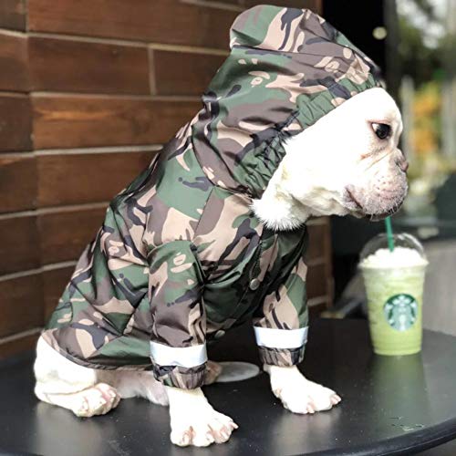 MOTT 50 Hunde-Regenmantel mit Kapuze, französische Bulldogge, Kleidung, Mops-Poncho, Haustier-Regenjacke, wasserdicht, für Hunde, winddichter, reflektierender Sicherheits-Hunde-Regenmantel von MOTT 50