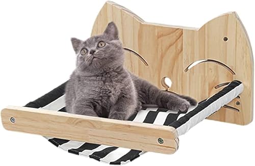 Wandmontierte Katzenhängematte für große Katzen und Kätzchen, Wand-Katzenregal, Liege, Betten, Sitzstangen, Wandmöbel zum Schlafen, Klettern, maximale Traglast 22,7 kg von MOTT 50