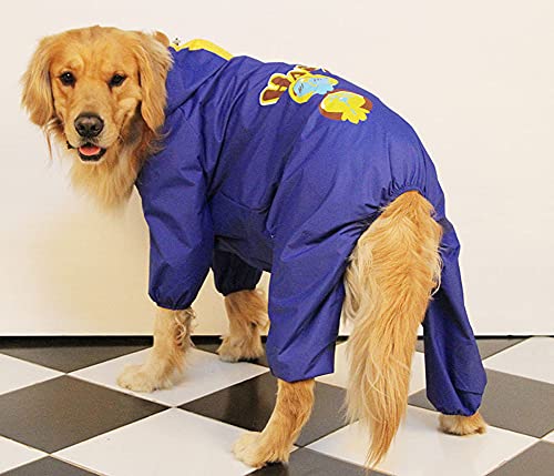 Großer Hunde-Regenmantel mit Kapuze und Kragenloch, wasserdichter Hundemantel, regenfeste Jacke für mittelgroße und große Hunde, Golden Retriever, Border Collie, Alaska von MOTT