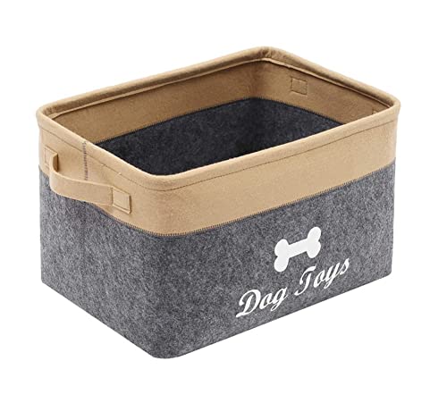 MOTT Filz-Katzenspielzeugbox für Welpen, Kätzchen, Spielzeugkorb, Organizer, perfekt für Haustierspielzeug, Decken, Leinen, Lebensmittel, Bekleidung, Haustierbedarf, 38 x 25 x 27 cm von MOTT