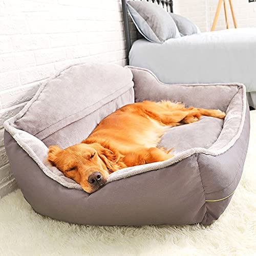 MOTT Orthopädisches Hundebett, extra großes Hundekissen, Haustier-Sofabett mit Seiten, Nackenrolle für Kopfstütze, therapeutisch, abnehmbarer, waschbarer Bezug von MOTT