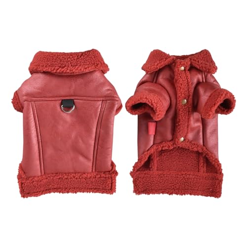 Hunde-Wintermantel, wasserdichter Hundemantel, mit Fleece gepolstert, winddicht, warm, weich, mit D-Ring, Hunde-Winterjacke für mittelgroße und große Hunde im Freien (Rot 3, XL) von MOTTDAM