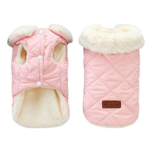 Hundemantel Winter,Hundemantel für Hunde,Wasserdichter Hundemantel,Warm Hunde Winterjacke,Weicher Fleece Hundemantel,Weste Hundewintermantel für kleine Hunde und Katzen(XXL, Rosa) von MOTTDAM