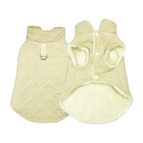 Hundemantel Winter,Hundemantel für Hunde,Wasserdichter Hundemantel,Warm Hunde Winterjacke,Weicher Fleece Hundemantel mit D-Ring, Hundewintermantel für Kleine,Mittlere und Große Hunde(3XL,Beige 3) von MOTTDAM