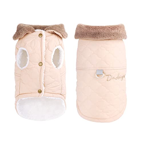 Hundemantel Winter,Hundemantel für Hunde,Wasserdichter Hundemantel,Warm Hunde Winterjacke,Weicher Fleece Hundemantel mit D-Ring, Hundewintermantel für Kleine,Mittlere und Große Hunde (L,Rosa) von MOTTDAM