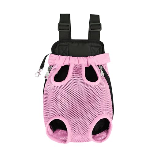 Katzen-Tragetasche, tragbare Brusttasche, verstellbare Haustier-Fronttrage, Handreisetasche, befreit Gliedmaßen, geeignet für Outdoor-Camping, Reisen (Rosa, L) von MOTTDAM