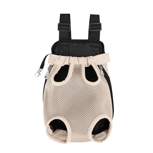 Tragetasche für Katzen, tragbare Brusttasche, verstellbare Haustier-Fronttrage, Handreisetasche, befreit Gliedmaßen, geeignet für Outdoor-Camping, Reisen (Apricot, M) von MOTTDAM