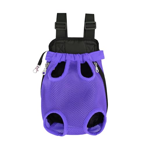 Tragetasche für Katzen, tragbare Brusttasche, verstellbare Haustier-Fronttrage, Handreisetasche, befreit Gliedmaßen, geeignet für Outdoor-Camping, Reisen (Dunkelviolett, L) von MOTTDAM