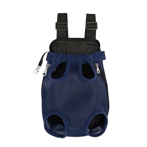 Tragetasche für Katzen, tragbare Brusttasche, verstellbare Haustier-Fronttrage, Handreisetasche, befreit Gliedmaßen, geeignet für Outdoor-Camping, Reisen (Marineblau, L) von MOTTDAM