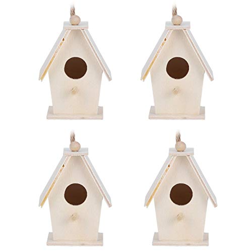 MOUMOUTEN 4-teiliges Vogelhaus aus Holz, Innovative Vogelnester zum Aufhängen geeignet für Gärten Balkone Höfe Vögel anziehend Bauen Nester Bauen von MOUMOUTEN