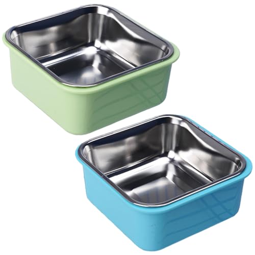 2pcs Hundekiste Wasserschale ohne Verschüttung 2-in-1 abnehmbares Hundefutter und Wasserschüssel Einfach Installieren und Reinigen Sie Hanging Hundekiste Schalen für Hunde- und Katzenkäfig von MOUNTTU