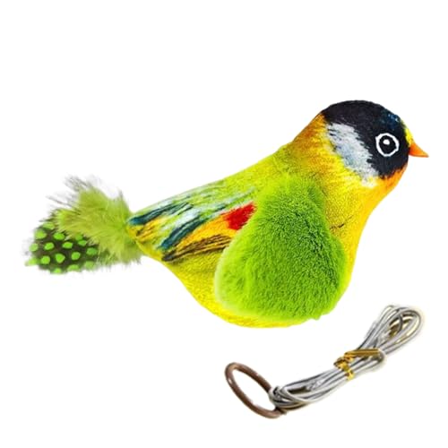 Flapping Bird Cat Toy mit Katzenminze realistisches Chirping -Vogelkatze Spielzeug für gelangweilte Innenkatzen, das interaktives Katzenspielzeug für alle Rassen Katzenkicker -Katzenminzen -Spie von MOUNTTU