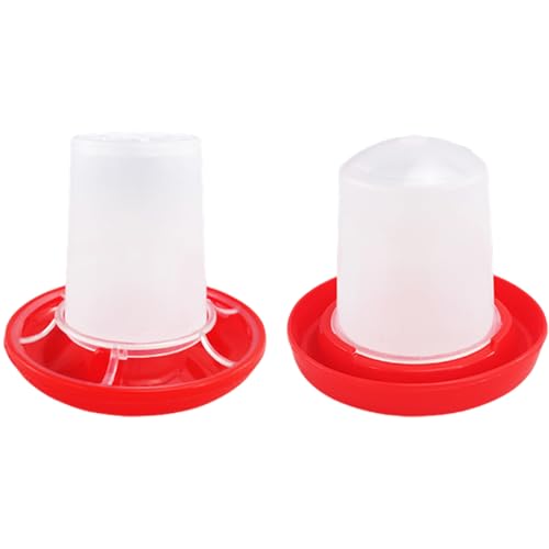 Hühnerfutter- und Wasserer-Set (2pcs), abnehmbare Hohle Hühnerwasserfuttermittel, Anti-Kratzer-Rotationshülsen-Hühnerfuttermittel für Babyküken, Ente und Wachtel von MOUNTTU