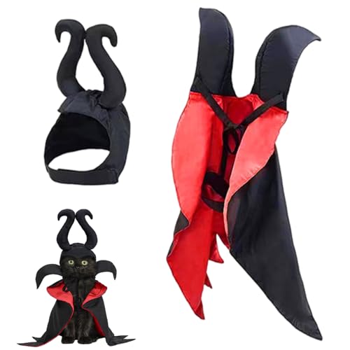 Hundekostüm inklusive Hundeumhang und Teufelshörnerhut, Haustier-Halloweenkostüme für Party, Cosplay-Umhang, Haustier-Halloweenkostüme, Outfit-Kostüm Hundekostüm inklusive Hundeumhang und Teufelshörnerhut, Haustier-Halloweenkostüme für Party, Cosplay-Umhang, Haustier-Halloweenkostüme, Outfit-Kostüm von MOUNTTU