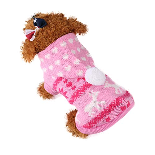 Haustier Hund Haustier Welpe Katze Mantel Kostüm Warmer Hund Stricken Kleiner Hoodie Bekleidung Pullover Haustierkleidung Wintermantel Für Dackel von MOVAWAKY