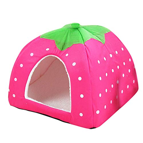 Hundehütte Haus Heimtierbedarf Hundehütte Strawberry Pet Wave Katzenhütte Point Pet Bed/Mat Hunde-Auto-Kostüm von MOVAWAKY