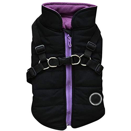 MOVAWAKY, winddichter Haustiermantel Winterwarmer Hundemantel für kleine, mittelgroße und große Hunde Hundewintermantel (1-Black, XS) von MOVAWAKY