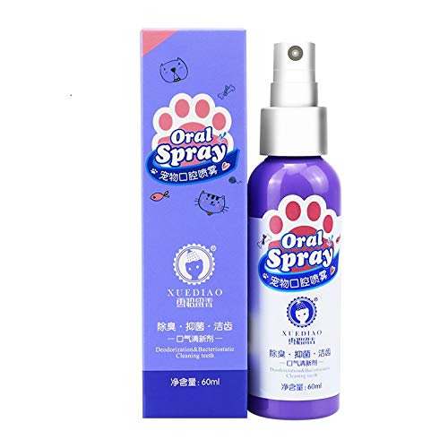 MOVAWAKY Zahnpflege Hund Katze Atemspray Pet Cleaner Cleaning 60ML Pet Supplies Englische Bulldoggen Zubehör von MOVAWAKY