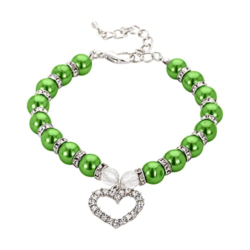 Perlen und Diamanten Hundehalsband Haustier Hundekette Katzenhalsband Verstellbares Hundehalsband Diamond Flash Hundehalsband Luxus Hundehalsband Leder von MOVAWAKY