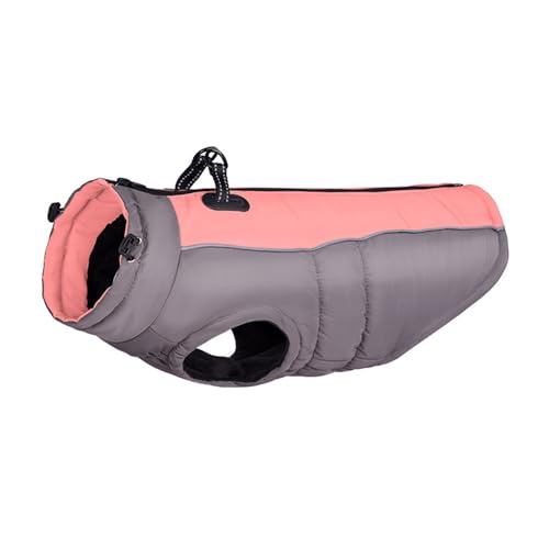 Hundemantel Warme Jacke, Reflektierender Schneeanzug für Haustiere, Winddicht Wasserdicht Wintermantel, wasserdichte Jacke für Kleine und Mittlere Bis Große Hunde (Pink,S) von MOVOLS