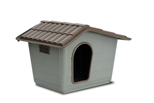 MP BERGAMO VILLA, Hundebett für Hunde und Katzen, aus recycelten Materialien, Sportdach, Maße 60 x 50 x 41 cm von MP Bergamo