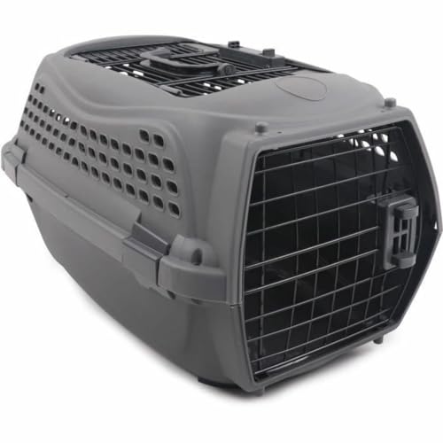 MPETS Transportbox Eco Giro M Katze Dunkelgrau Kunststoff von M-PETS