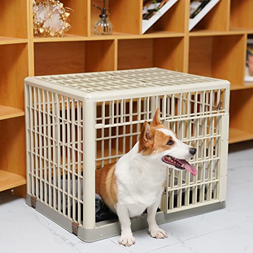 Hundekäfig für den Innenbereich, kleiner und mittelgroßer Hundekäfig, Hundehütte mit Harzzaun, Sommerzwinger, geeignet für kleine Hunde und Katzen (96,5 x 66,5 x 73,5 cm) von MPFYRCOJ