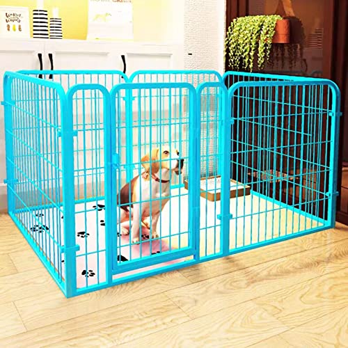 Hundezaun, Innen-Hundekäfig, Schutzisolationszaun für kleine und mittelgroße Hunde, geeignet für den Balkongarten (blau, 43 x 60 cm) von MPFYRCOJ