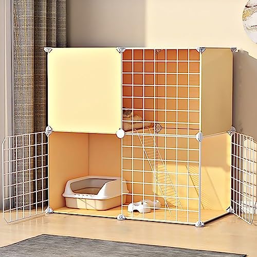 Katzenkäfig, DIY-Katzenlaufstall, zusammenklappbarer Haustierkäfig, Drahtzwinger, leicht zusammenzubauende Katzenzucht, geeignet für Welpen, Kätzchen, Meerschweinchen, Frettchen, Chinchillas von MPFYRCOJ