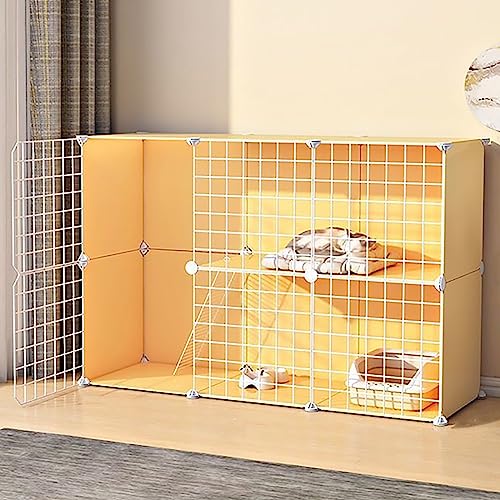 Katzenkäfig, DIY-Katzenlaufstall, zusammenklappbarer Haustierkäfig, Drahtzwinger, leicht zusammenzubauende Katzenzucht, geeignet für Welpen, Kätzchen, Meerschweinchen, Frettchen, Chinchillas von MPFYRCOJ