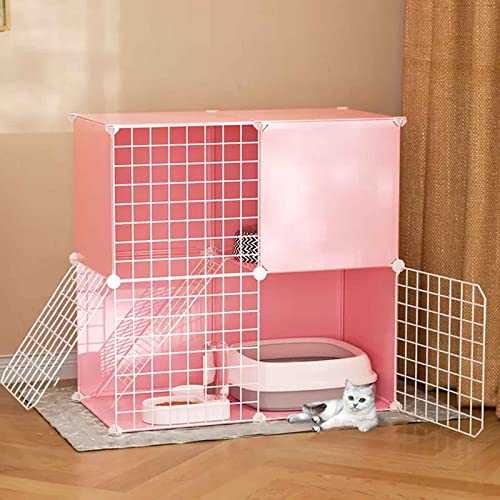 Katzenkäfige für den Innenbereich, groß, mit Dach, Katzenhaus für den Innen- und Außenbereich, Katzenzucht, viel Platz, leicht zu reinigen, für mehrere Haustiere geeignet/75 x 39 x 73 von MPFYRCOJ