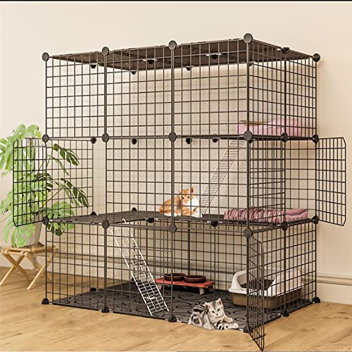 Katzenkäfige für den Innenbereich, klein und groß, Katzenlaufstall, Metalldrahtzwinger, Katzenbox, Freiraum, Katzenzucht für Ferienhaus/Haushalt/Außenbereich/Innenbereich/Balkon, groß von MPFYRCOJ