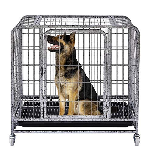 Robuste Hundebox, Hundekäfig aus Metall, kleiner und mittelgroßer Hundekäfig, geeignet für Haustiere unter 25 km, Bullterrier, Boston Terrier, Corgi, Cocker Spaniel, japanischer Hund, Schmie von MPFYRCOJ