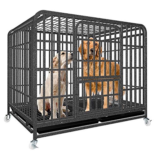 Robuste Hundebox, Metall-Hundekäfig, mittelgroßer Hund, Golden Retriever, Husky, Haustier-Hundekäfig, geeignet für Haustiere unter 40 km von MPFYRCOJ