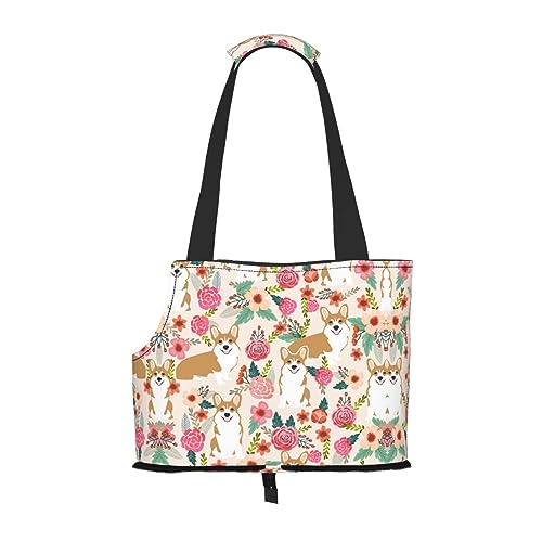 Mqgmz Corgi Tragetasche und Tasche für Welpen, Katzen, Blumenmuster, Frühlingsgarten, von MQGMZ